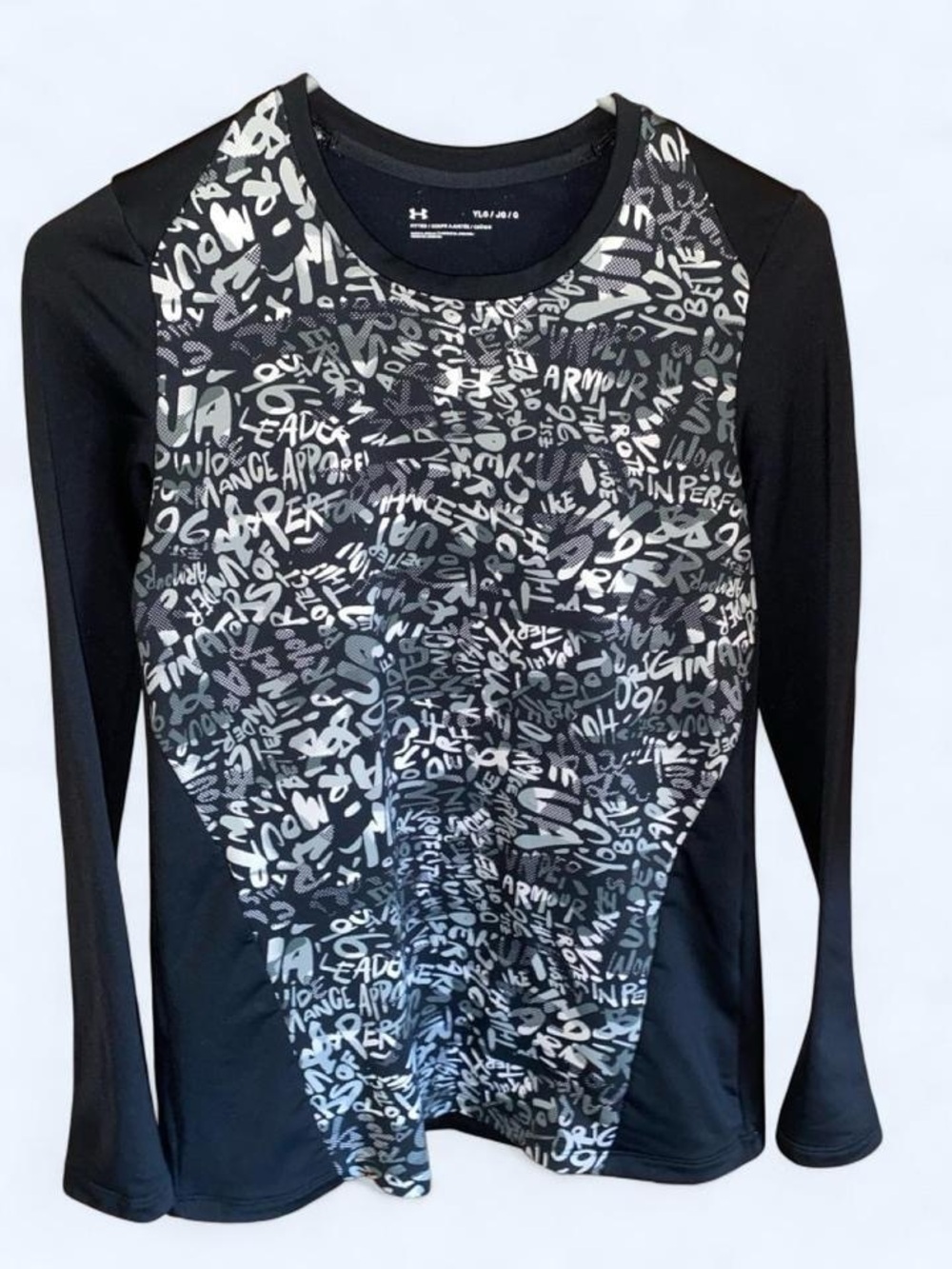 Under Armour Black & White Graphic Long Sleeve Athletic Top